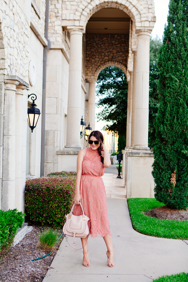 Rose Colored Lace Dress on Kendi Everyday.